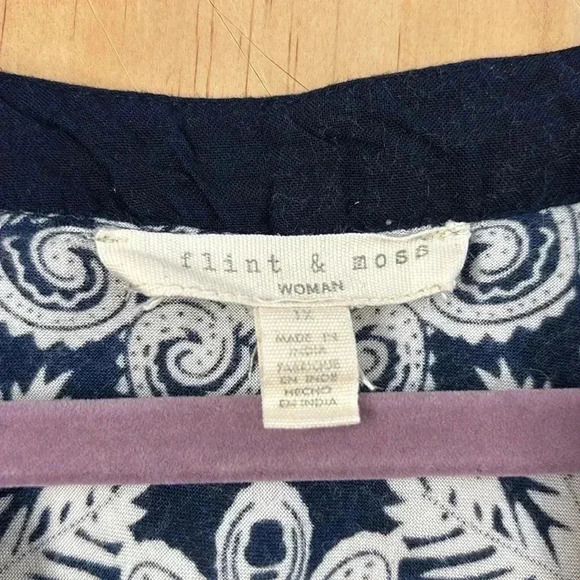 Flint & Moss Dress Navy And White With Flowers V-Neck Sleeveless 1X Women - Picture 9 of 11